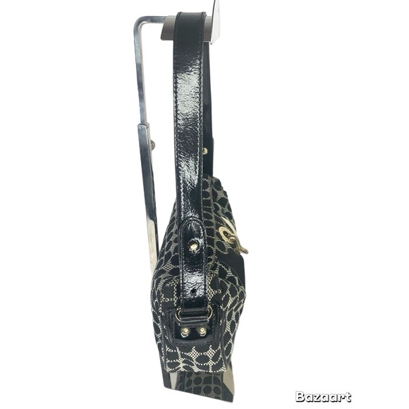 Kate Spade Shoulder handbag Black And White Fabric Patent Leather Strap - Picture 3 of 6